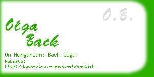 olga back business card